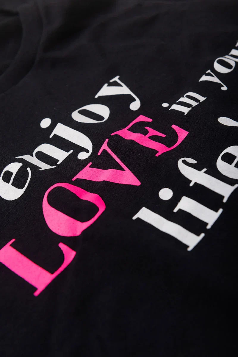 Conjunto Juvenil Verão Feminino Enjoy Love! Preto