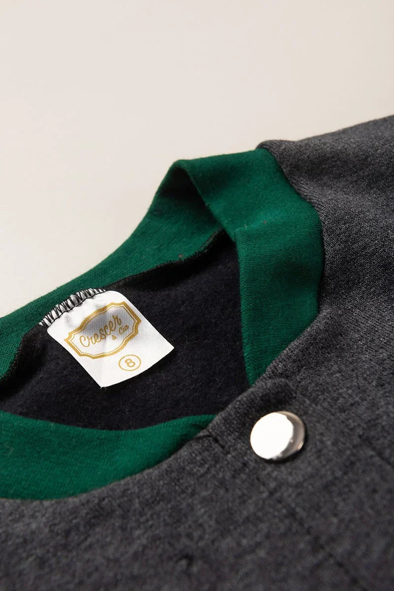 Conjunto Jaqueta Moletom Infantil Menino c/ Botão Raptors Grafite