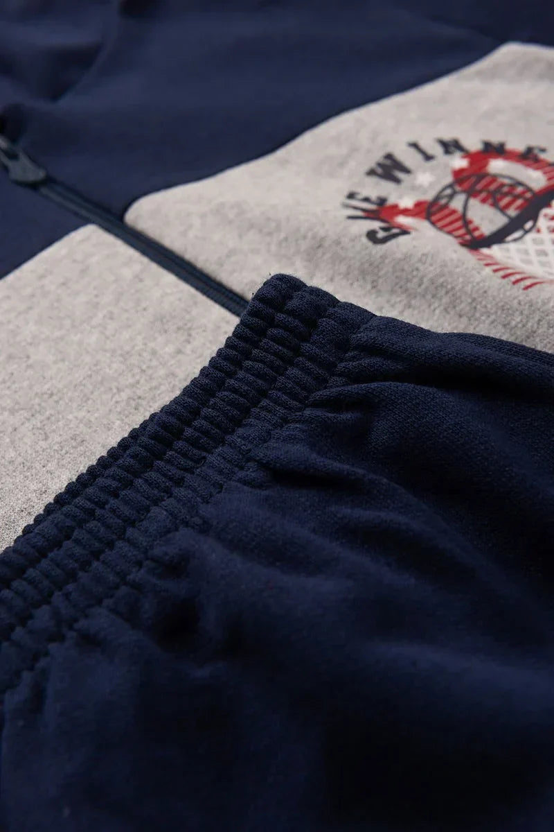 Conjunto Jaqueta Moletom Infantil Menino c/ Capuz e Zíper Game Winner Marinho