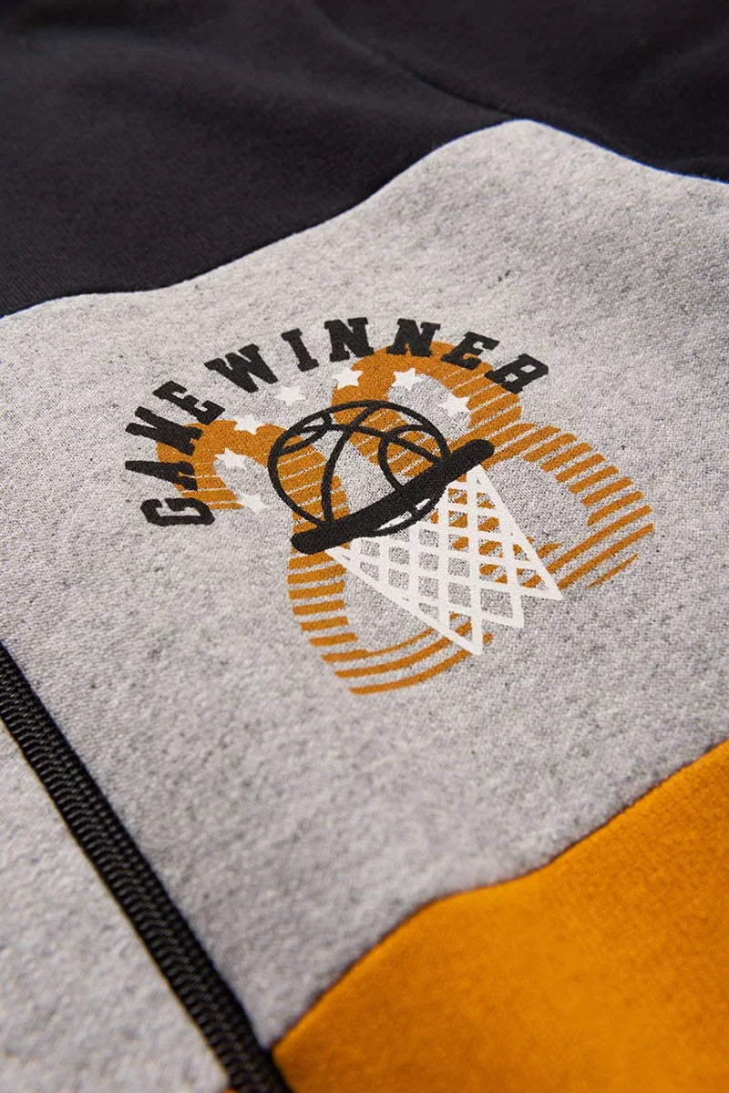 Conjunto Jaqueta Moletom Infantil Menino c/ Capuz e Zíper Game Winner Preto