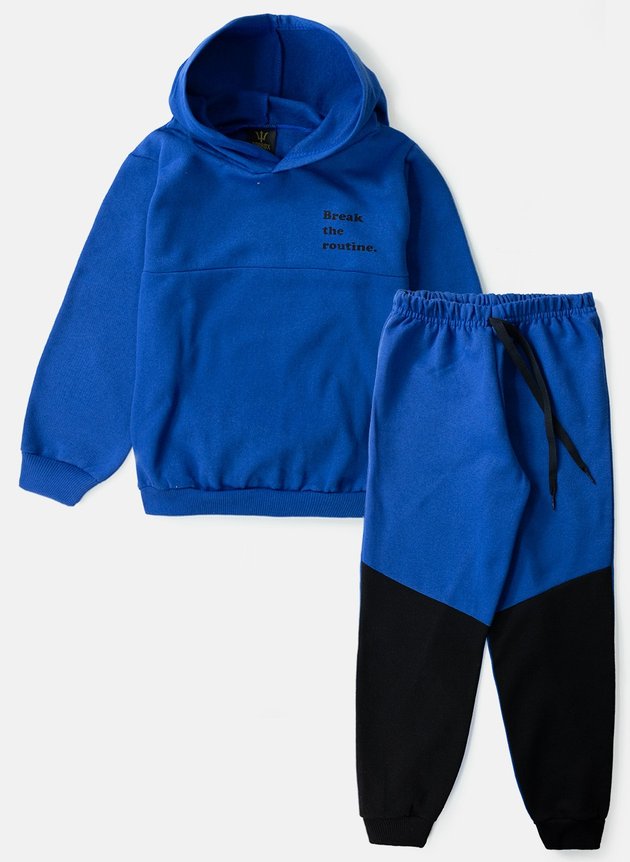 Conjunto Infantil Masculino Moletom C/Capuz Break The Routine Azul 0581 - Torrox