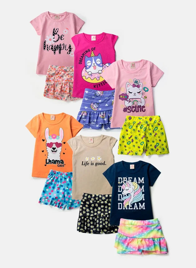 Kit 6 Conjuntos Infantil Menina Feminino