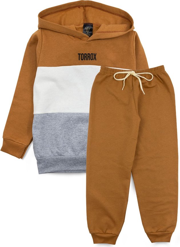 Conjunto Infantil Masculino Moletom C/Capuz Recorte Caramelo 0503- Torrox