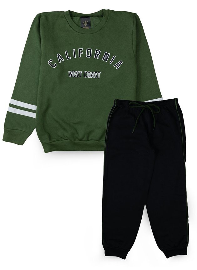 Conjunto Infantil Masculino Moletom California West Coast Militar 0504 - Torrox