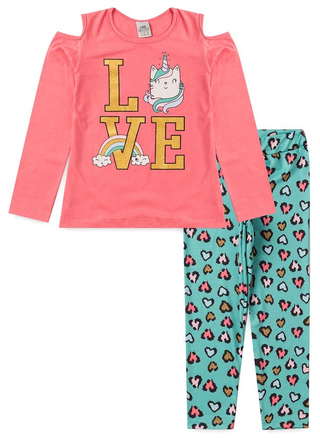 Kit 5 Conjunto Infantil Feminino Meow