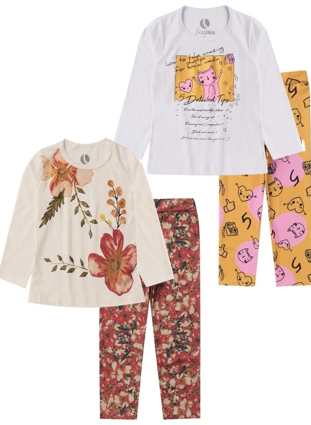 Kit 2 Conjuntos Infantil Feminino Detailed Tips