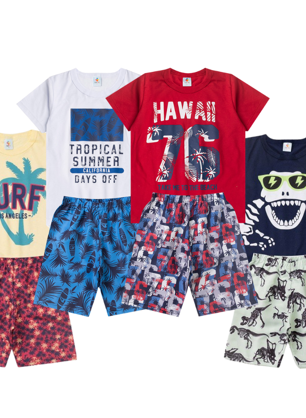 Kit 4 Conjuntos Infantil Menino Masculino Atacado Barato