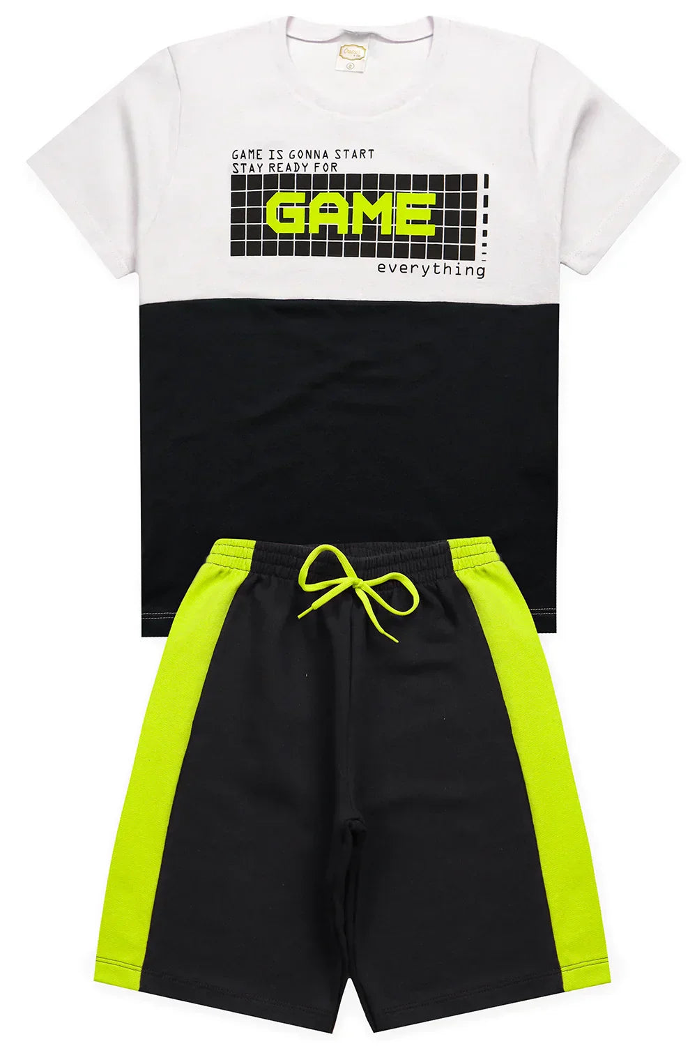 Conjunto Juvenil Verão Masculino Game Branco