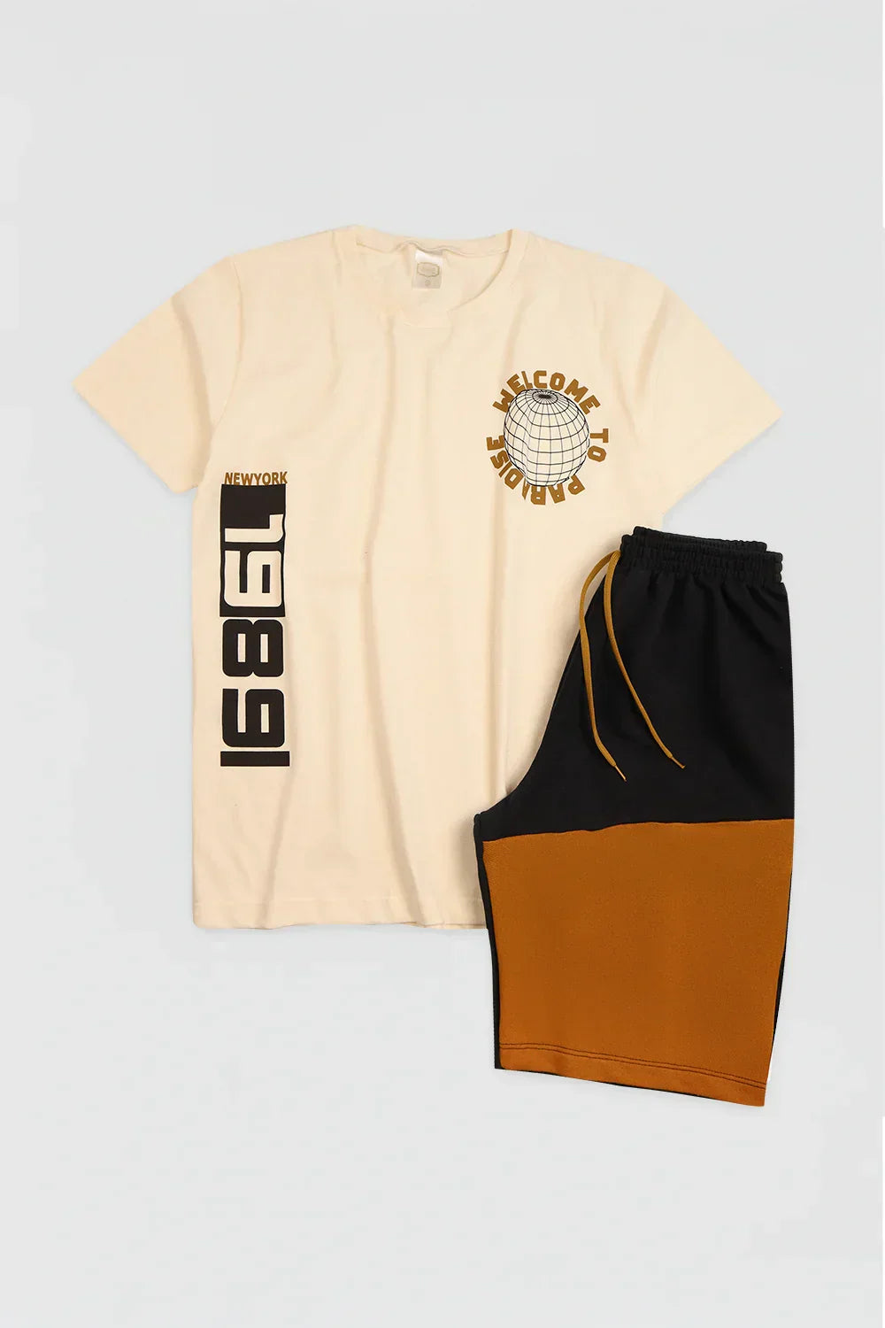 Conjunto Juvenil Verão Masculino Welcome To Paradise Pérola