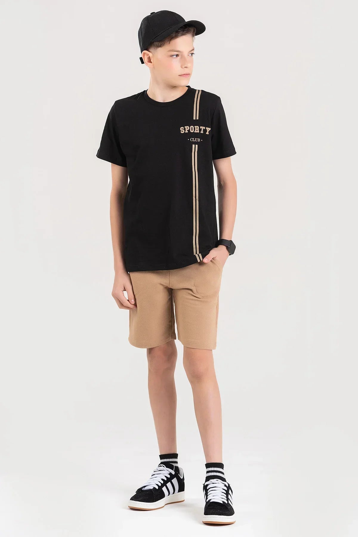 Conjunto Juvenil Masculino Sporty Club Preto