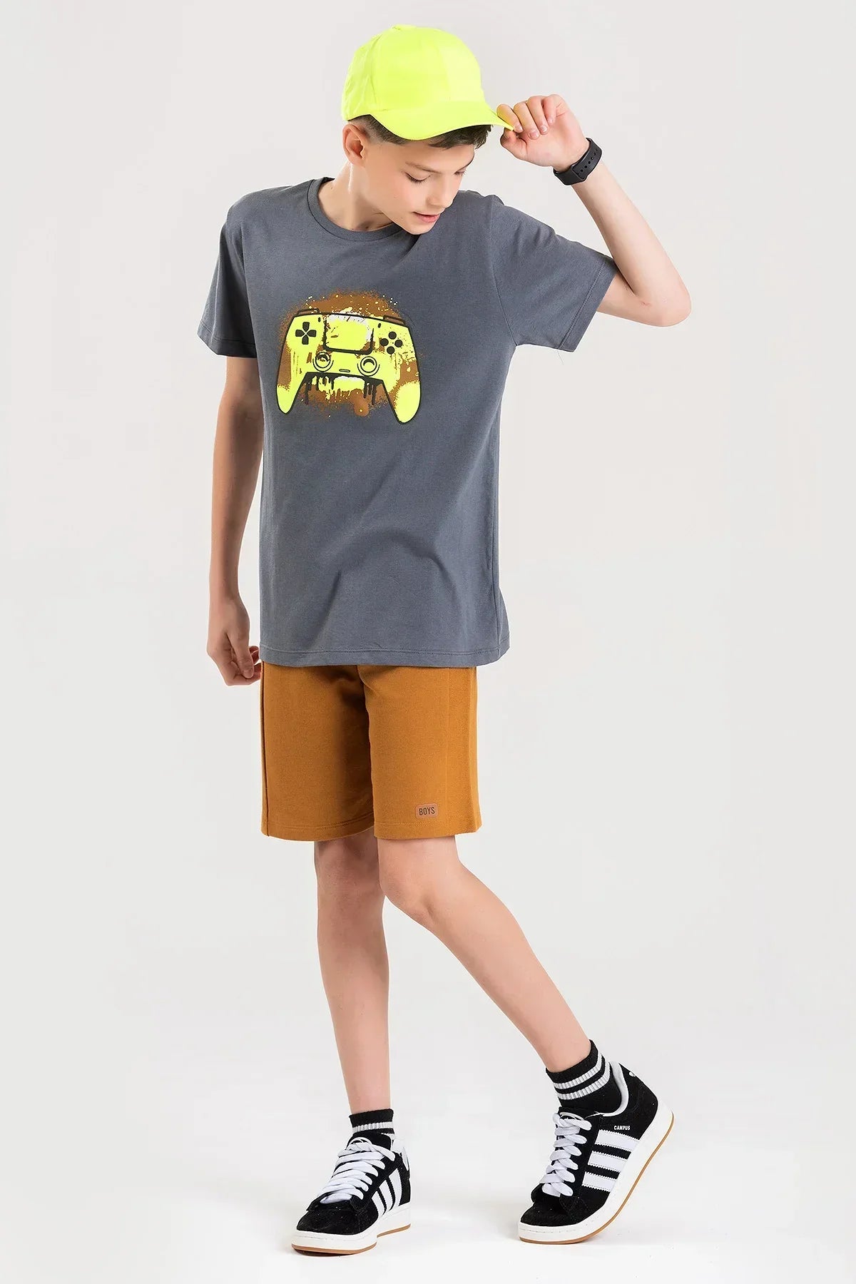 Conjunto Juvenil Verão Masculino Videogame Spray Chumbo