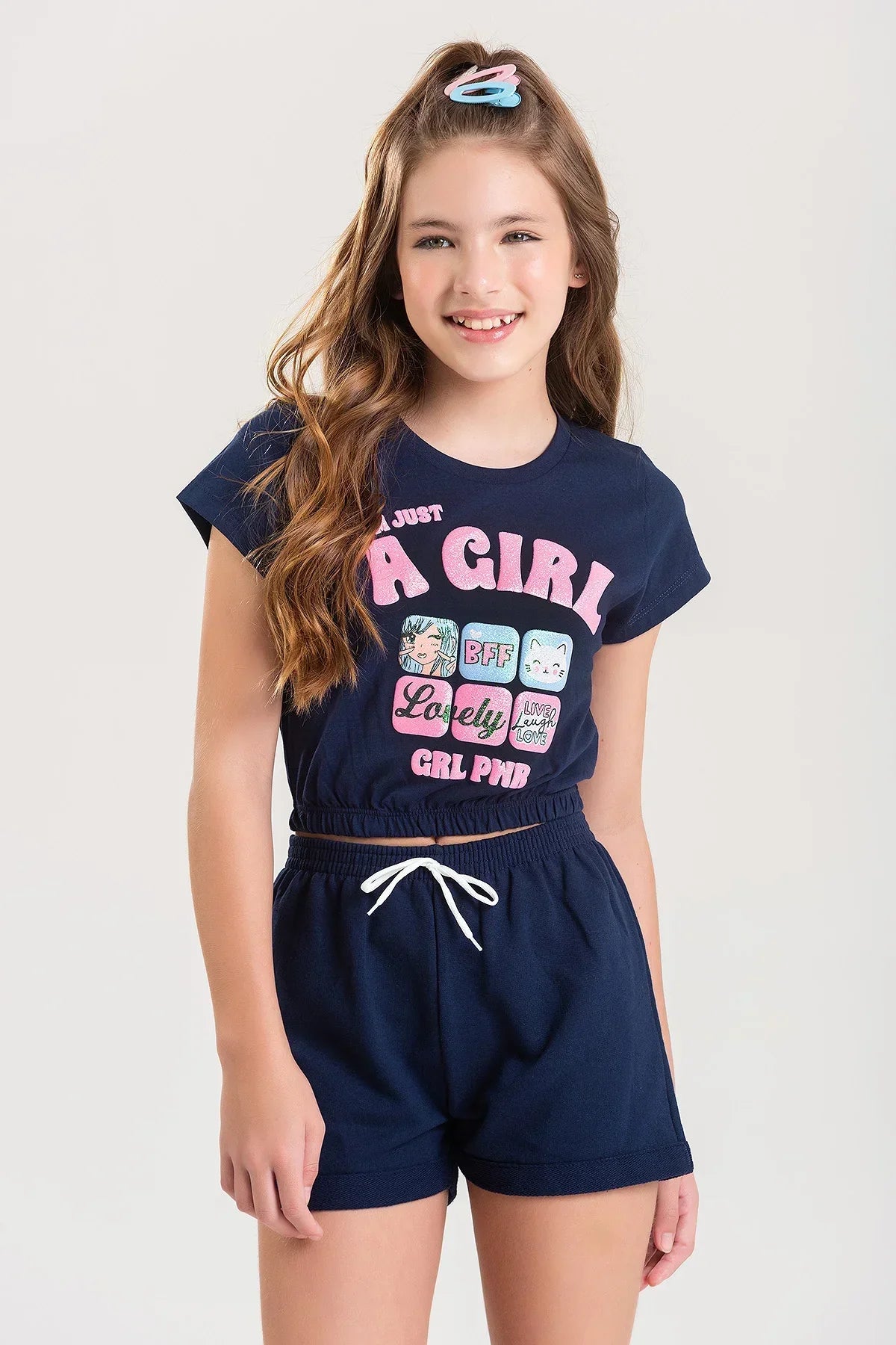 Conjunto Juvenil Verão Feminino Just A Girl Marinho