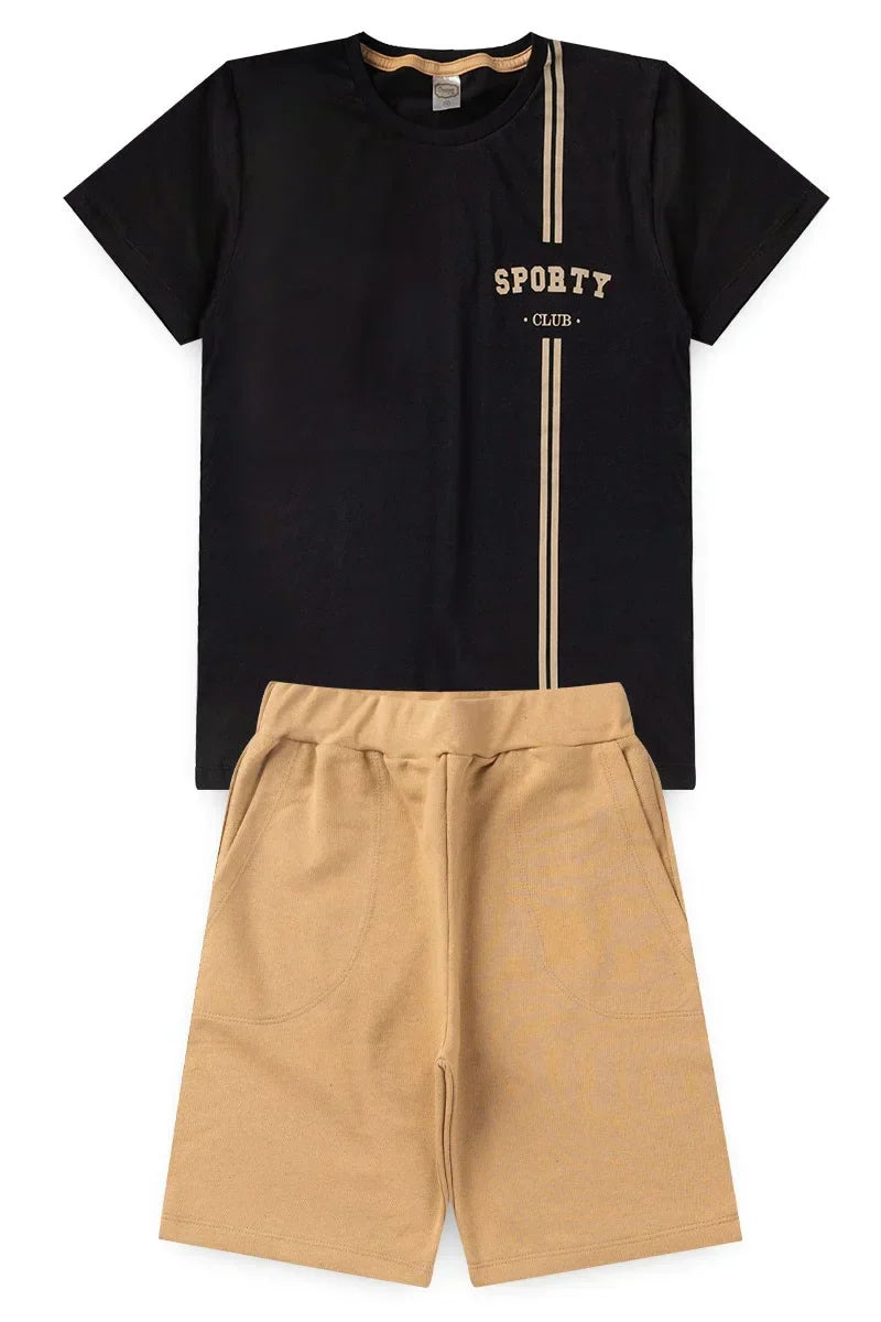 Conjunto Juvenil Masculino Sporty Club Preto
