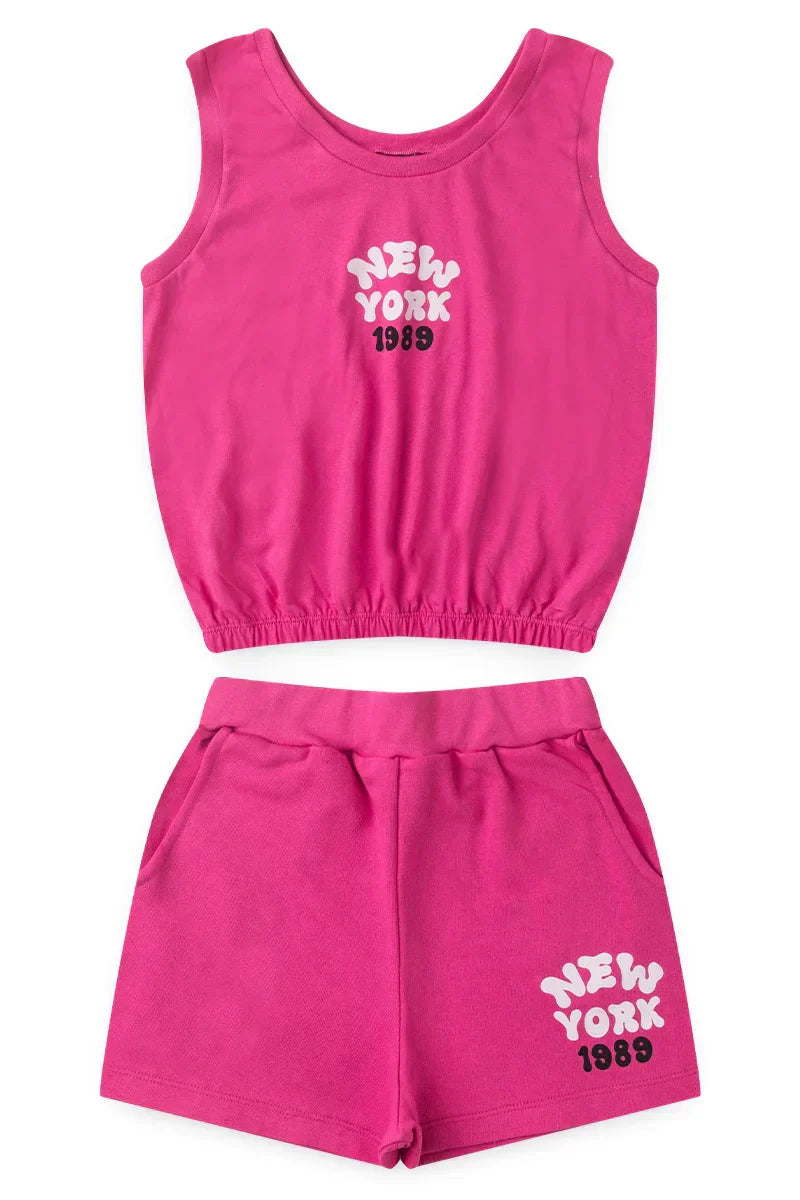 Conjunto Juvenil Verão Feminino New York 1989 Uva