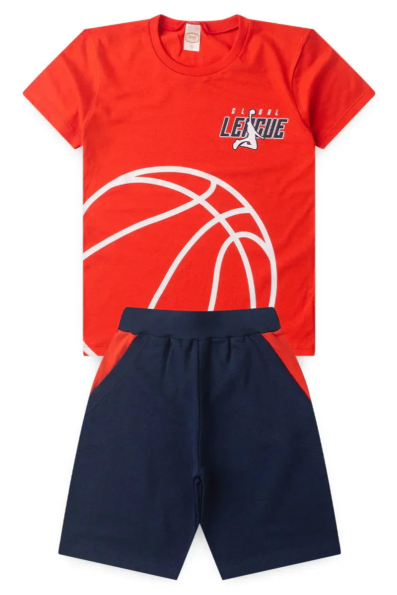 Conjunto Infantil Verão Masculino Basketball League Fanta