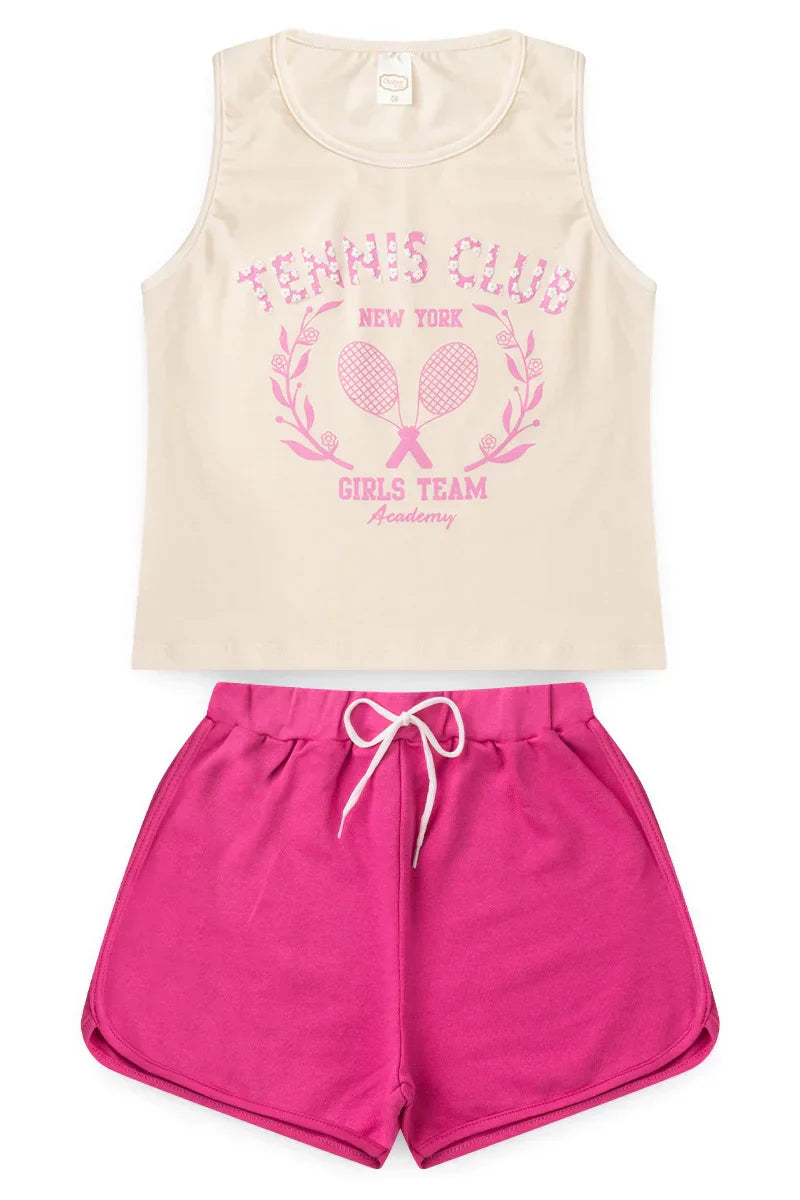 Conjunto Juvenil Verão Feminino Tennis Club Pérola