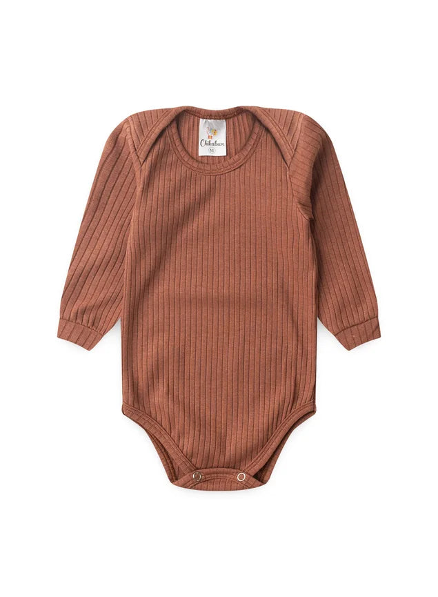 Kit Bebê 3 Peças Ribana Canelada Coffe