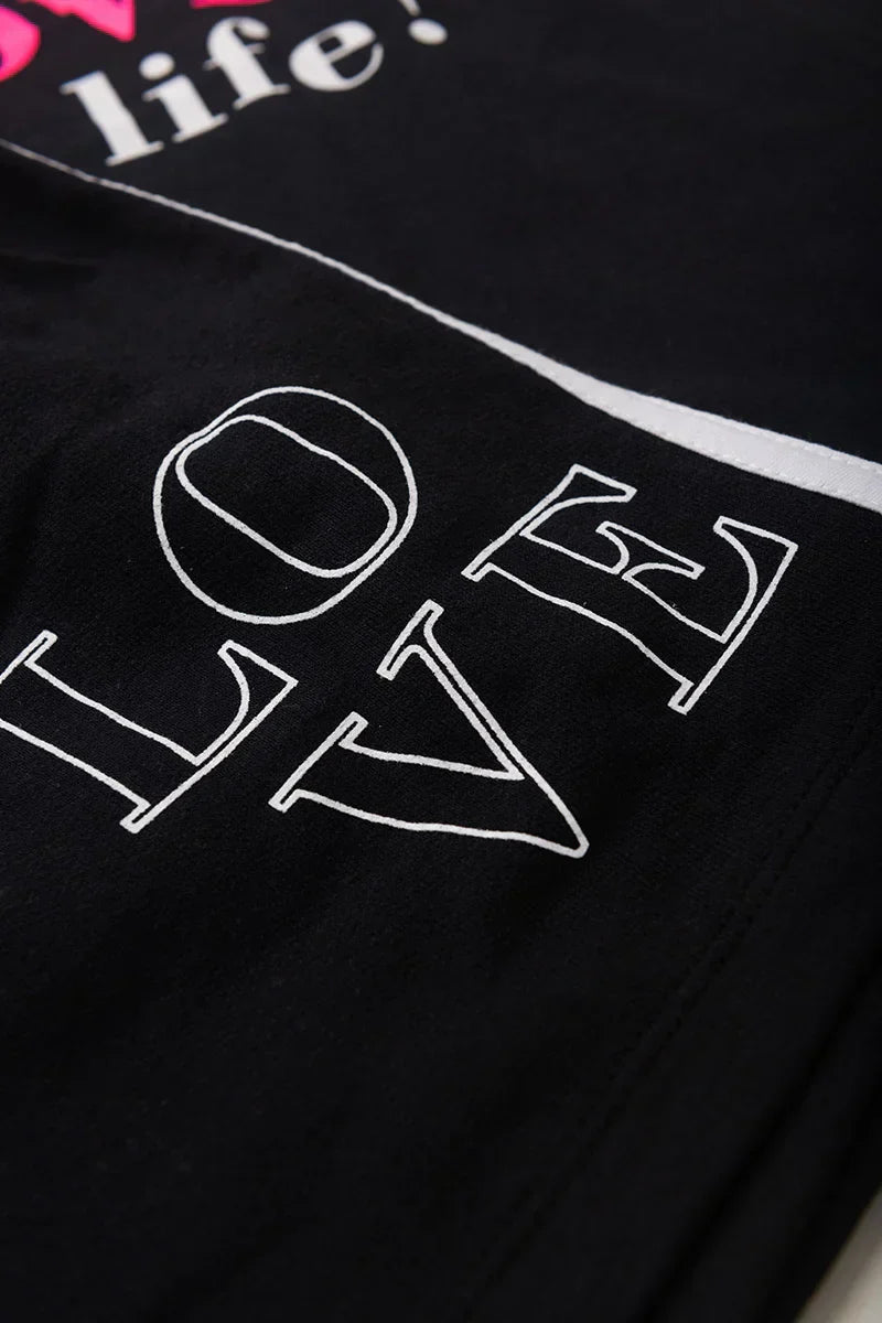 Conjunto Juvenil Verão Feminino Enjoy Love! Preto