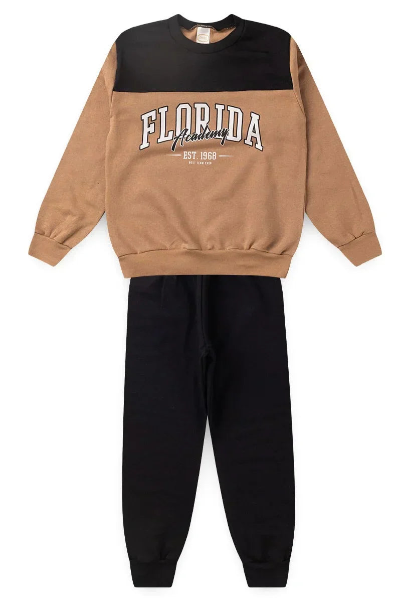 Conjunto Moletom Infantil Menino Florida Chocolate