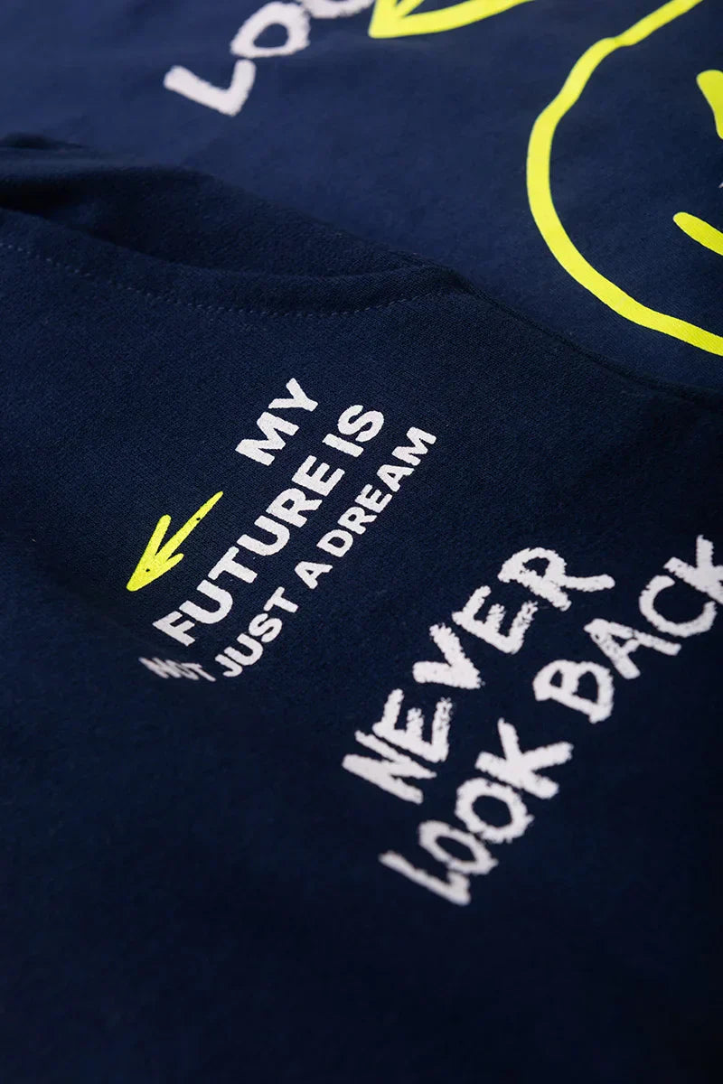 Conjunto Juvenil Verão Masculino Never Look Back Marinho