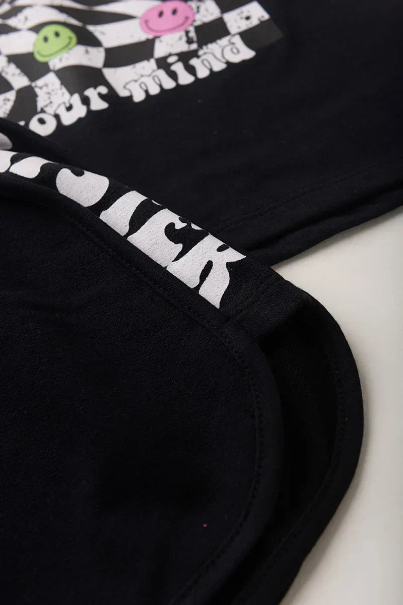 Conjunto Juvenil Verão Feminino Hipster Preto