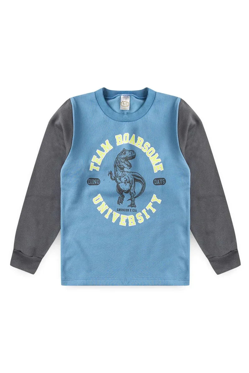 Conjunto Moletom Infantil Team Roar University Azul