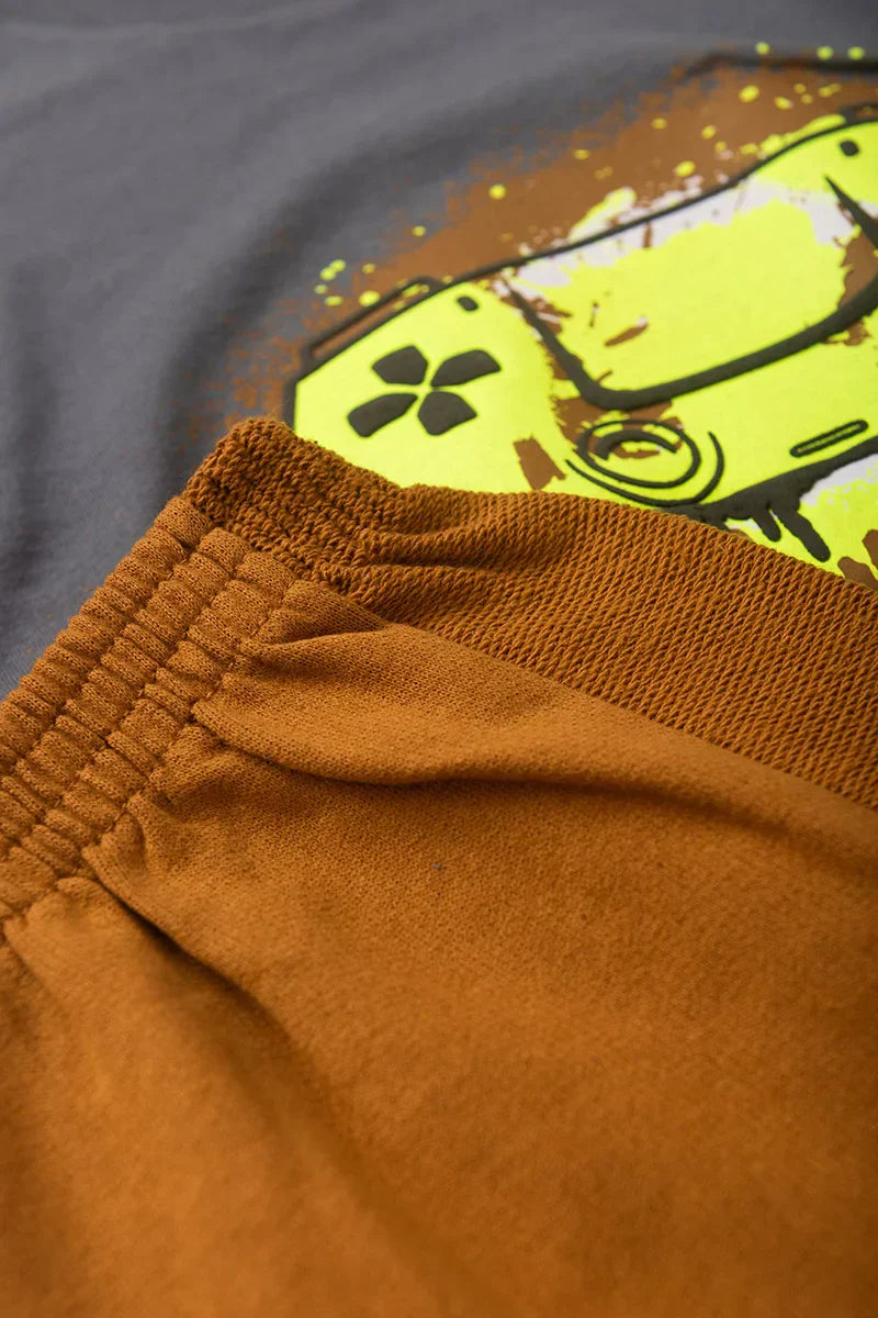 Conjunto Juvenil Verão Masculino Videogame Spray Chumbo