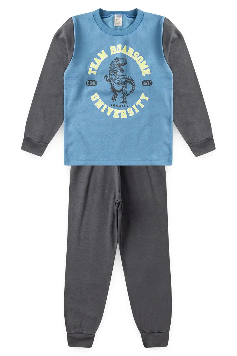 Conjunto Moletom Infantil Team Roar University Azul