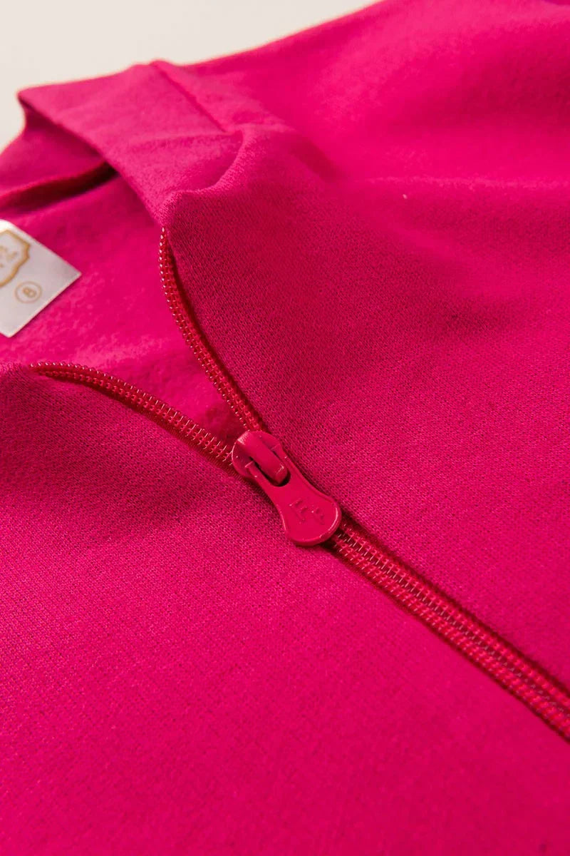 Conjunto Moletom Infantil Menina Cropped c/ Zíper Basic Pink