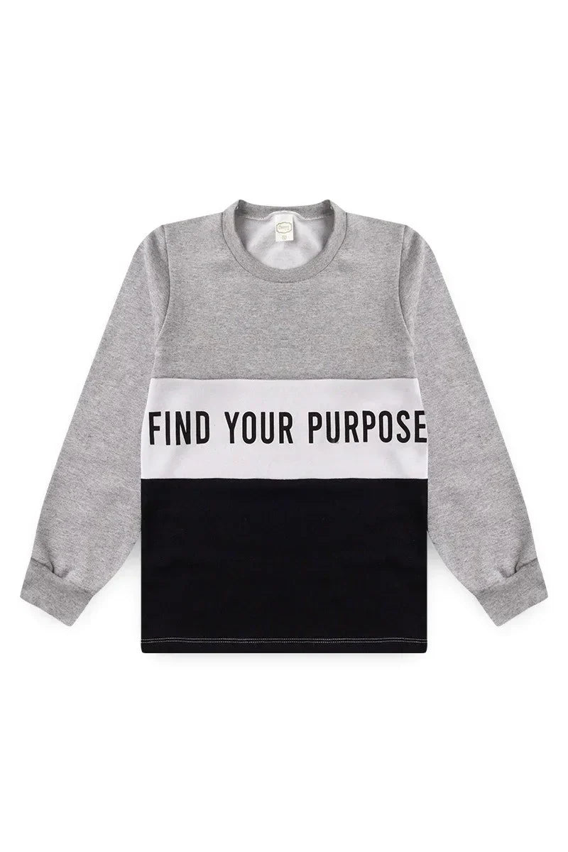 Conjunto Moletom Juvenil Find Your Purpose Mescla