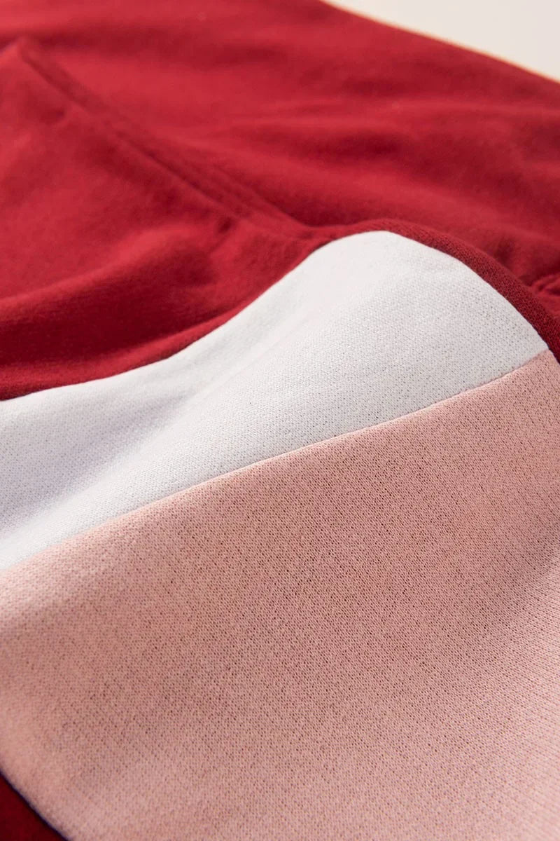 Conjunto Moletom Infantil Menina c/ Capuz e Zíper Coração Bordô