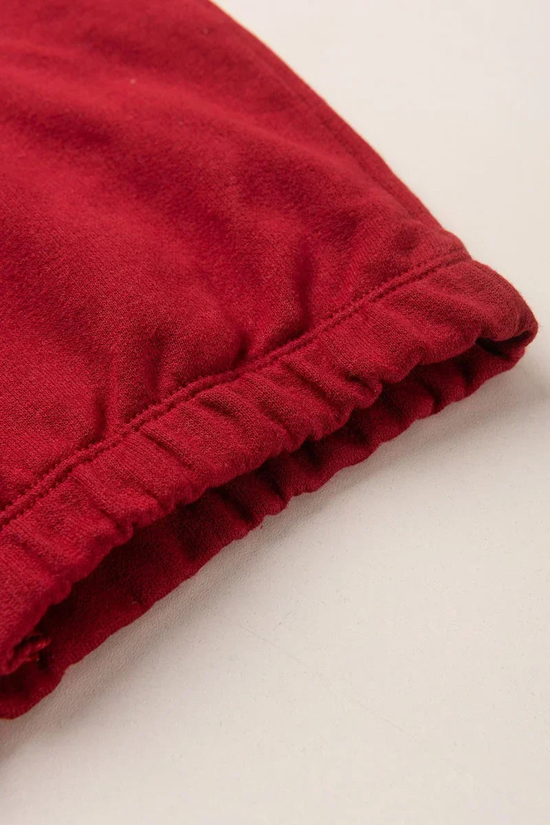 Conjunto Moletom Infantil Menina c/ Capuz e Zíper Coração Bordô