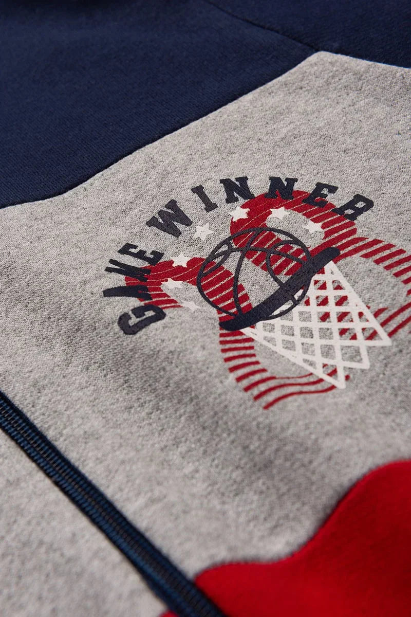 Conjunto Jaqueta Moletom Infantil Menino c/ Capuz e Zíper Game Winner Marinho