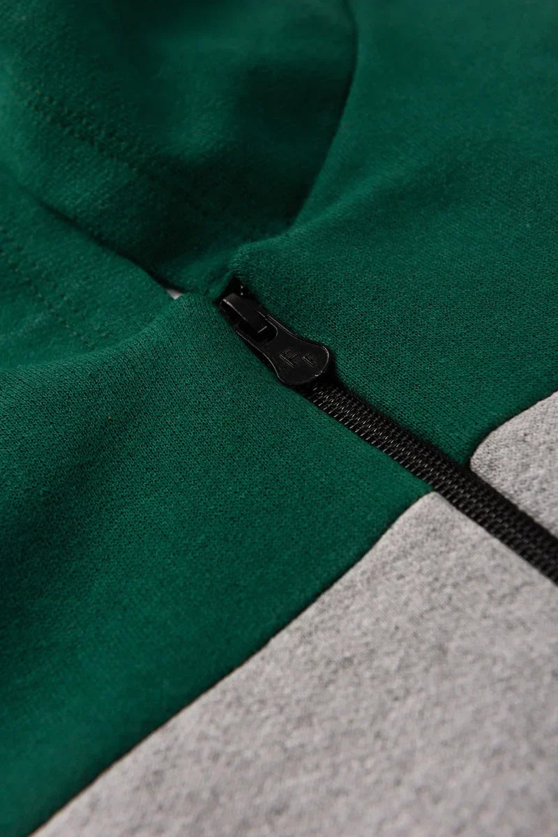 Conjunto Jaqueta Moletom Infantil Menino c/ Capuz e Zíper Game Winner Verde Militar