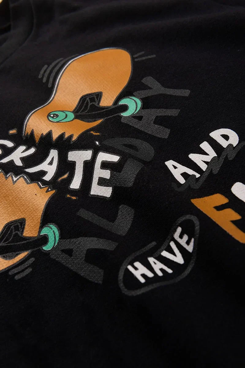 Conjunto Moletom Infantil Menino Skate Fun Preto