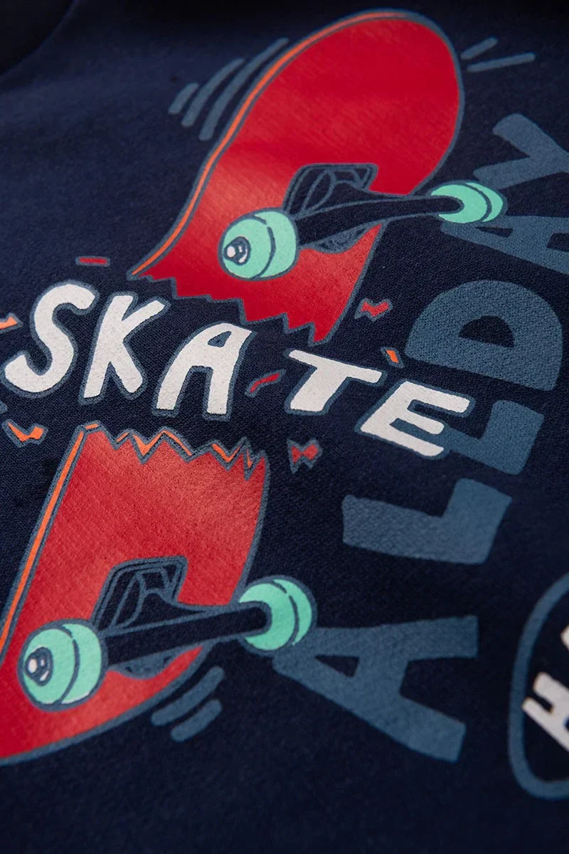 Conjunto Moletom Infantil Menino Skate Fun Marinho