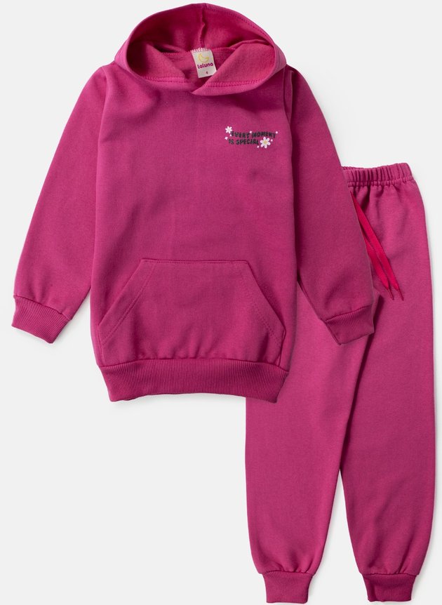Conjunto Infantil Feminino Moletom Every Moment Pink 0367