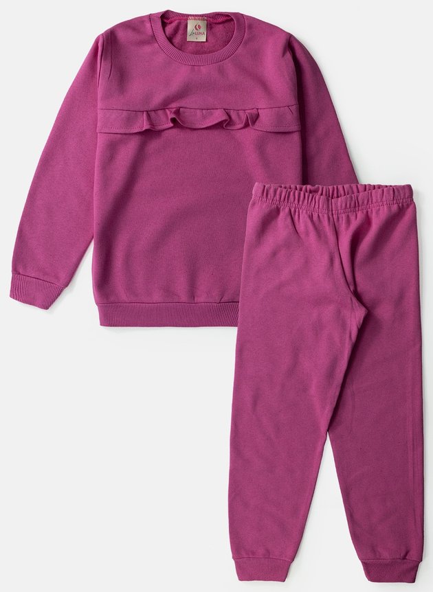 Conjunto Infantil Feminino Moletom Love Pink 0177