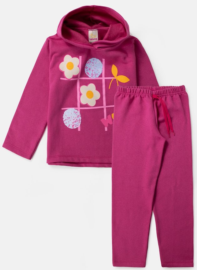 Conjunto Infantil Feminino Moletom WOW Pink 0359