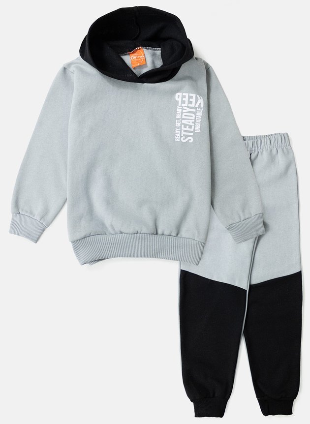 Conjunto Infantil Masculino Moletom C/Capuz Keep Steady Cinza 0610 - Torrox