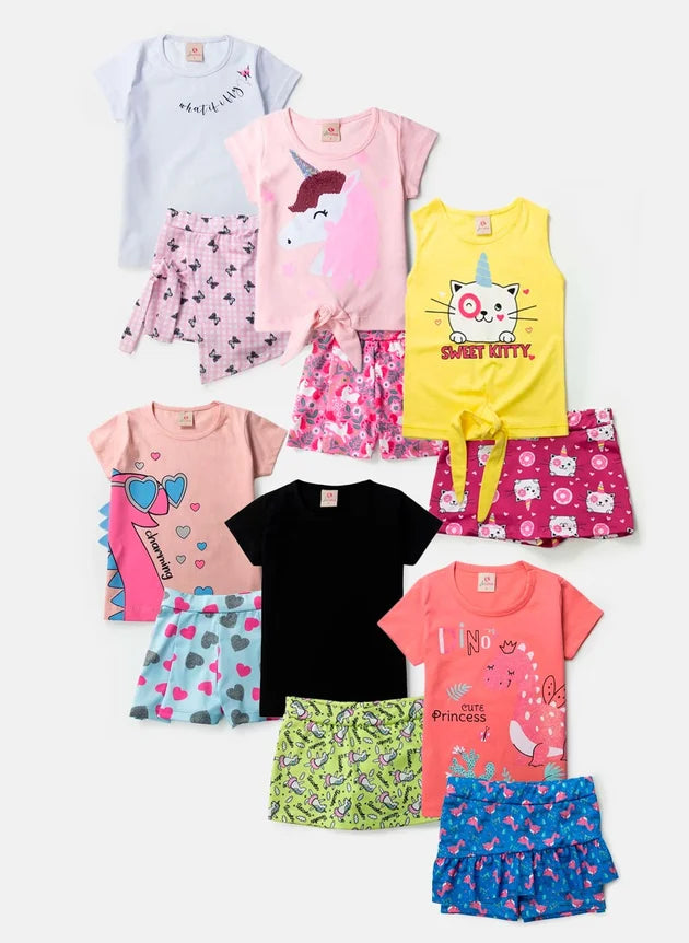 Kit 6 Conjuntos Infantil Menina Feminino