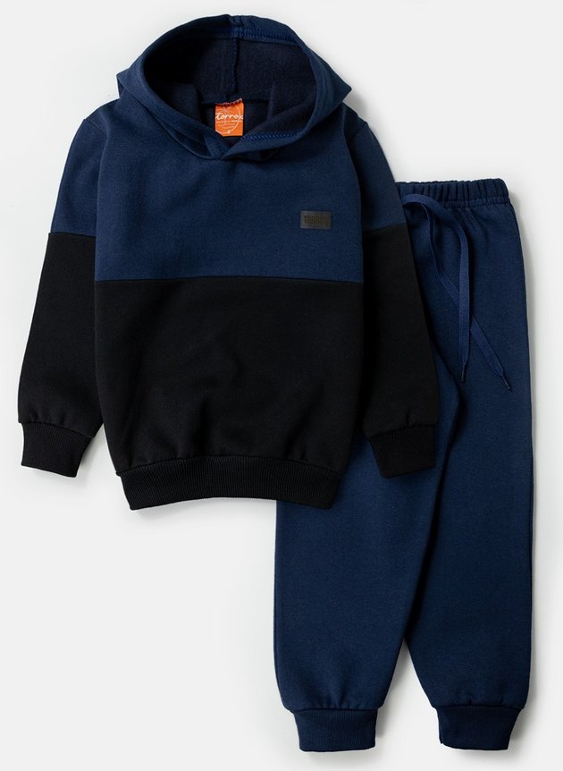 Conjunto Infantil Masculino Moletom Aplique Marinho 0588 - Torrox