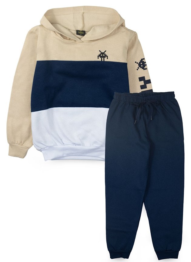 Conjunto Infantil Masculino Moletom com Capuz Game Caqui 0512 - Torrox