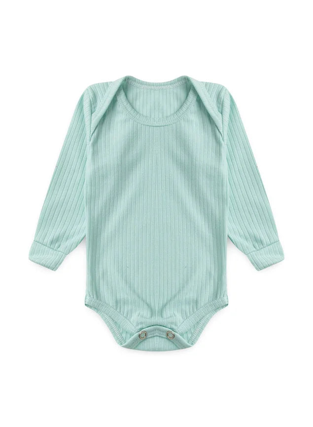 Kit Bebê 3 Peças Ribana Canelado Verde Bebê