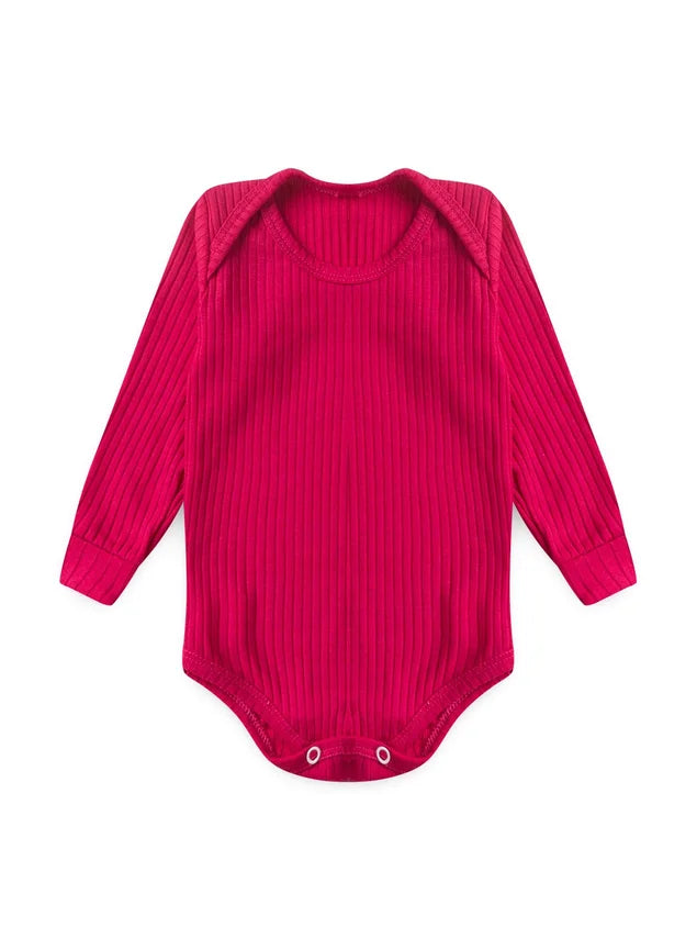 Kit Bebê 3 Peças Ribana Canelado Pink