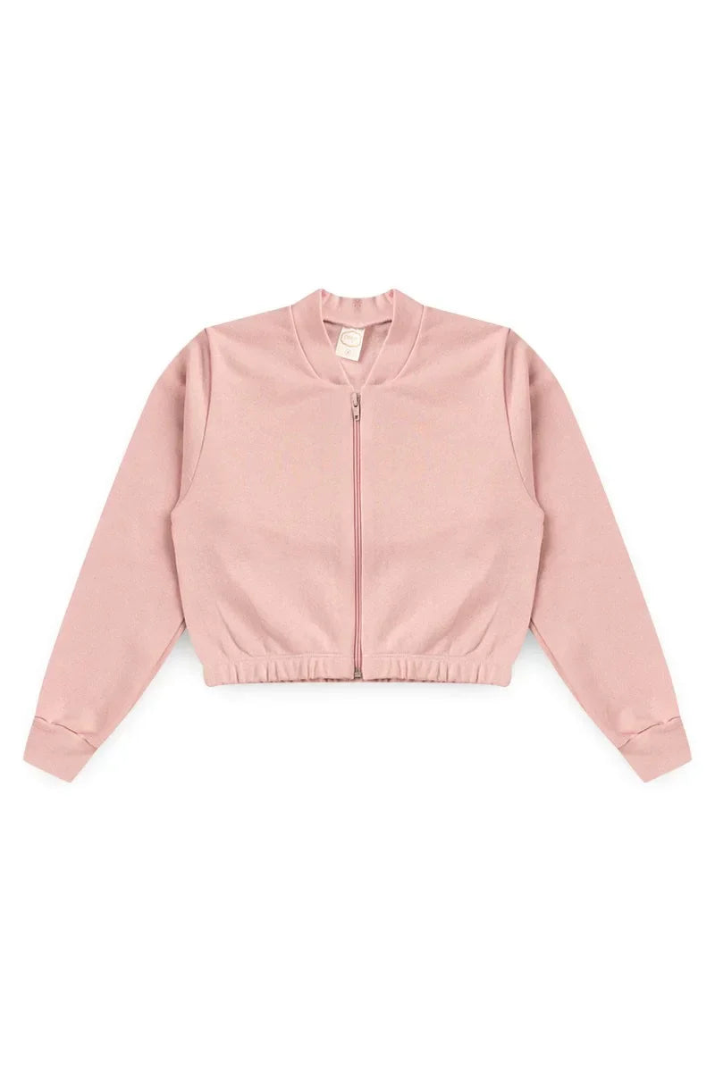 Conjunto Moletom Infantil Menina Cropped c/ Zíper Basic Cake