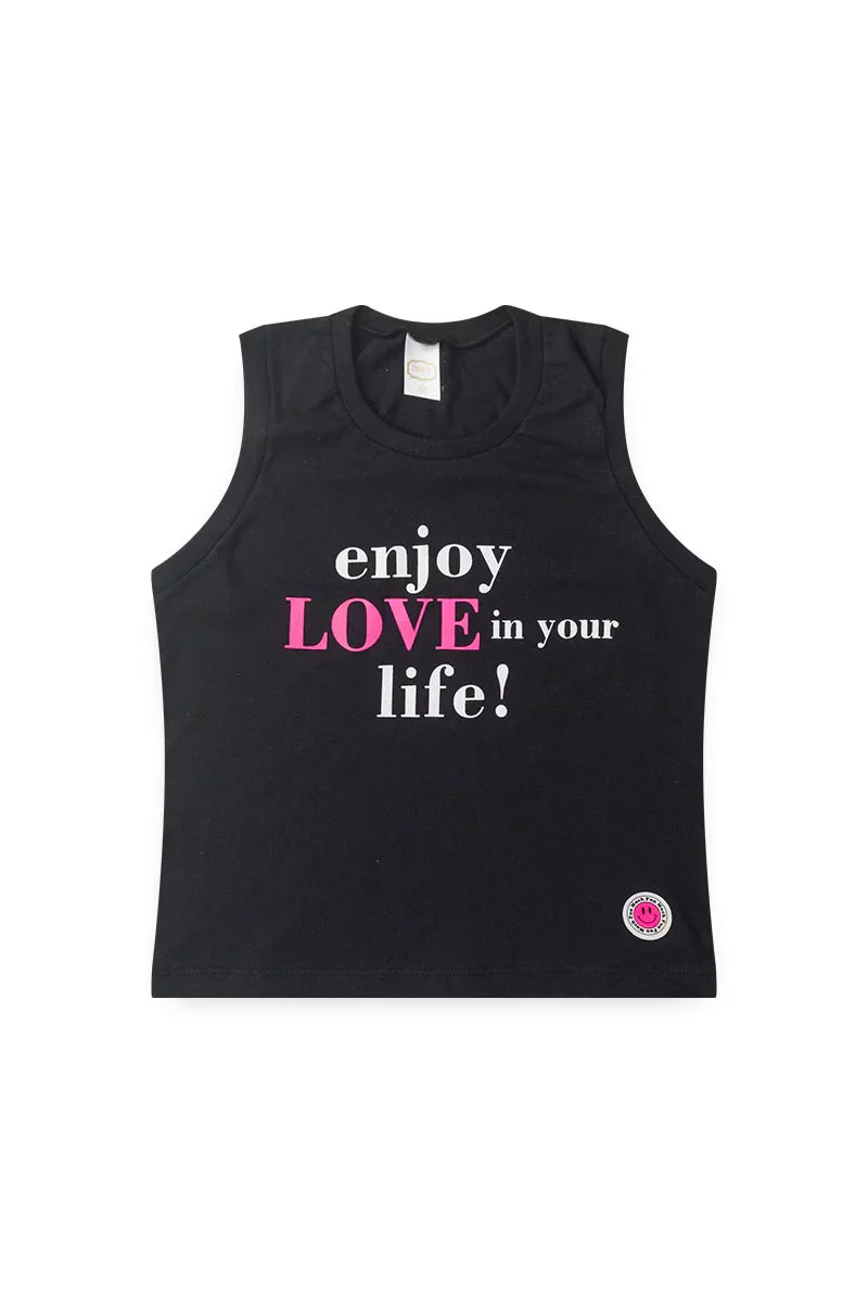 Conjunto Juvenil Verão Feminino Enjoy Love! Preto