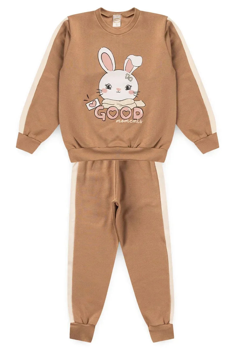 Conjunto Moletom Infantil Menina Good Moments Chocolate