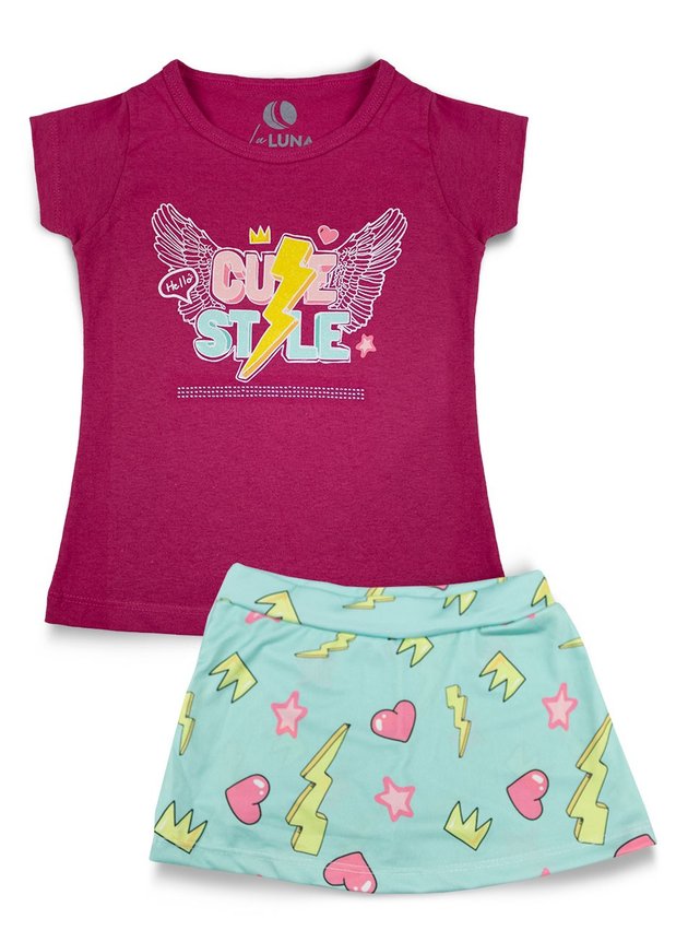 Kit 4 Conjunto Infantil Feminino  Love Summer