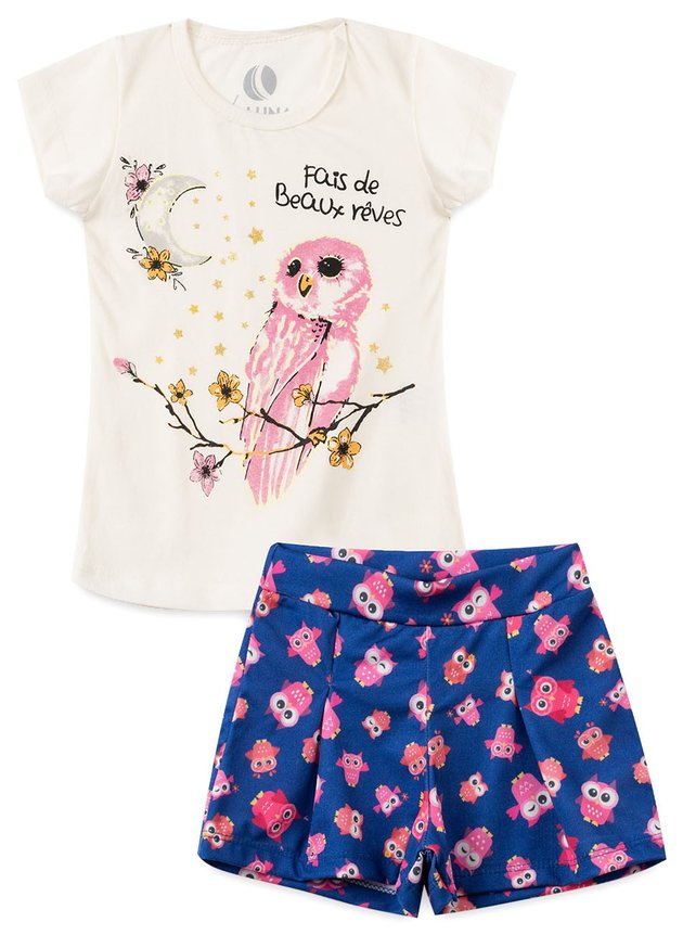 Kit 4 Conjunto Infantil Feminino  Love Summer